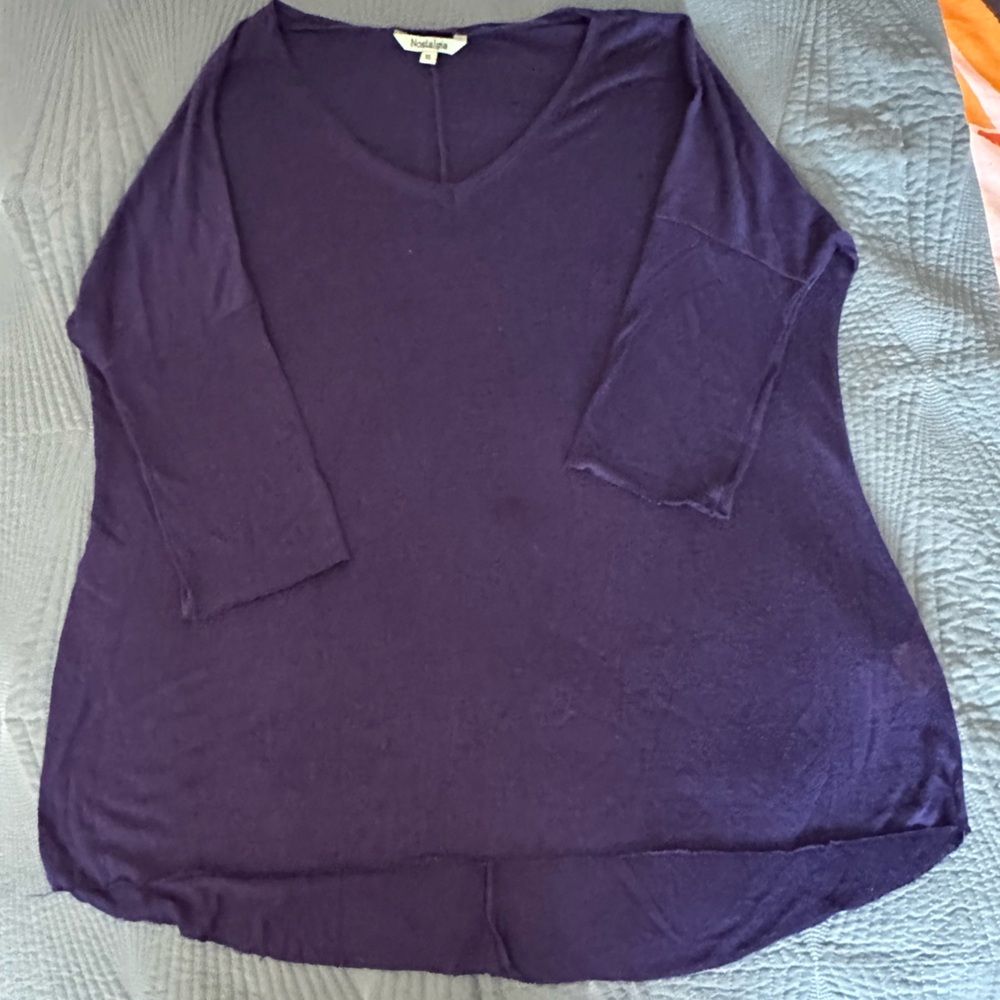 Nostalgia XL, blue, semi-shear mid sleeve shirt.
